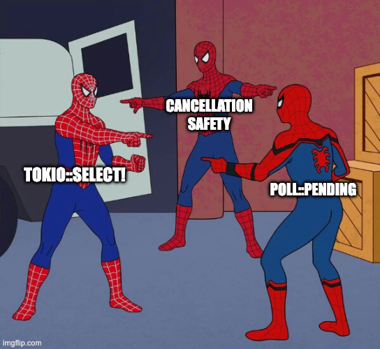 spider man tokio select Cancellation safety poll::pending